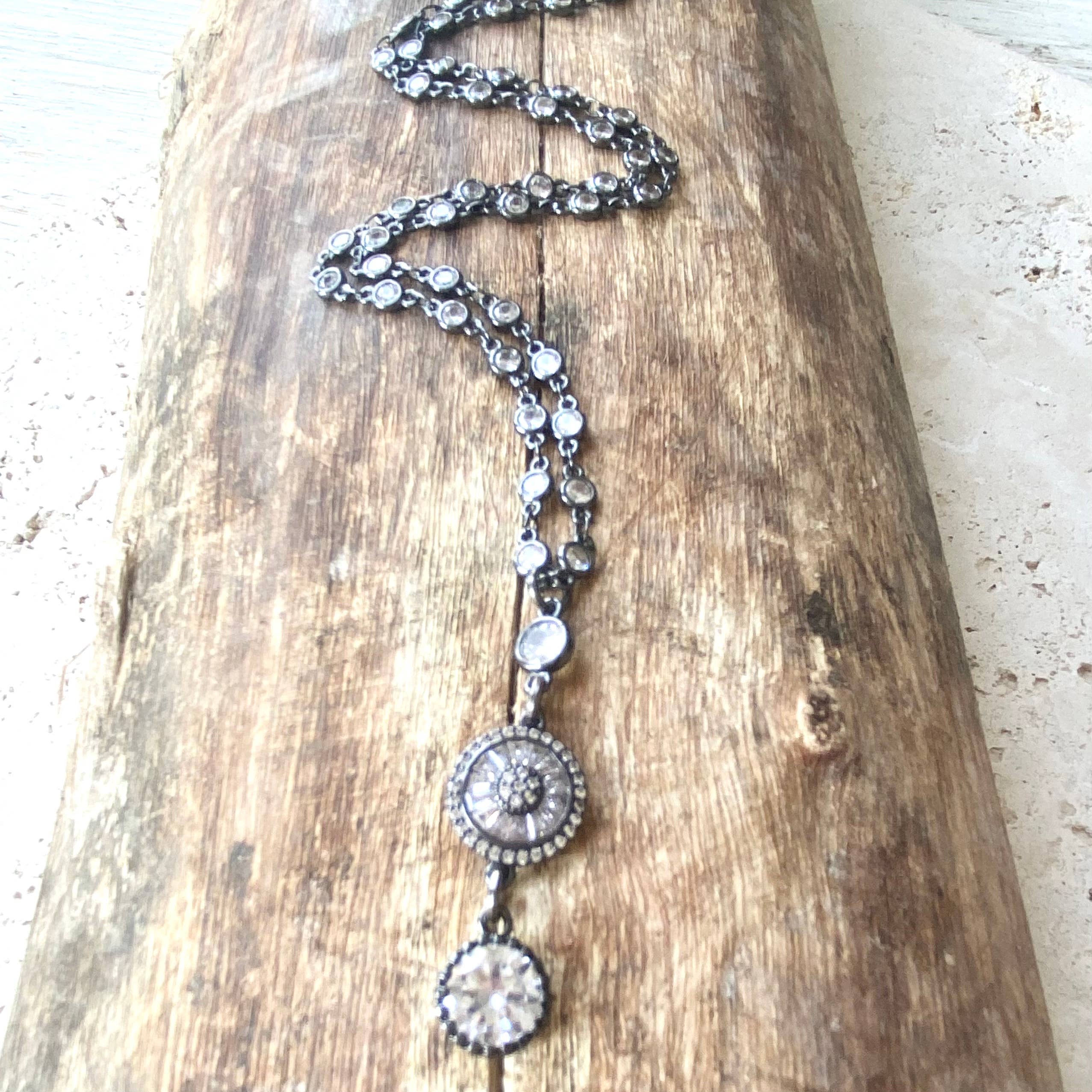 VB&CO Designs Handmade Jewelry - Wholesale Halskettinghanger - Gunmetal kristallen ketting boutique salon sieraden handgemaakt2