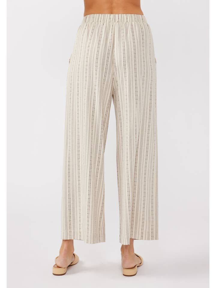 Natural Black Stripe Straight Leg Pants for wholesale on Faire