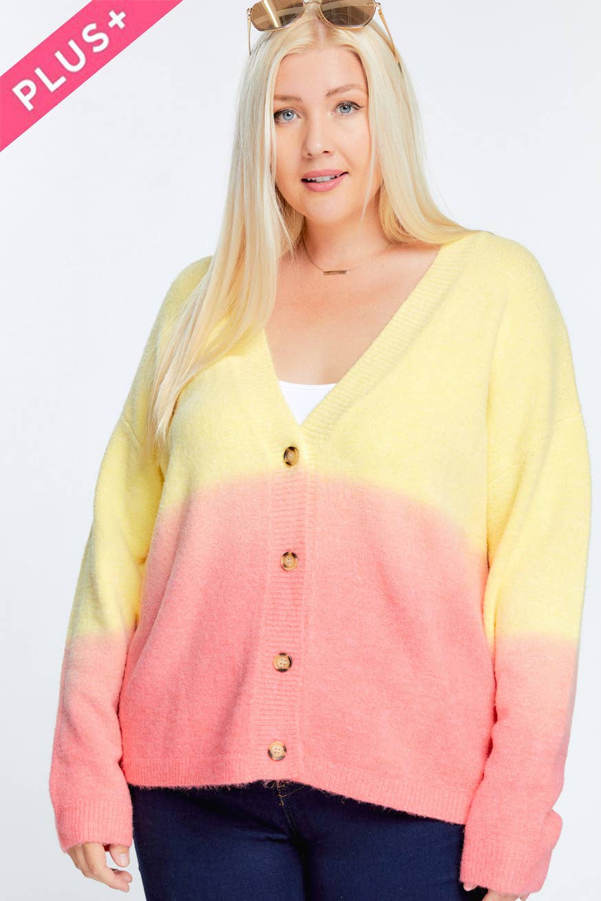 Davi & Dani - Wholesale Cardigan - Women's - OVERSIZE BUTTON DOWN CROPPED DYED SWEATER CARDIGAN8