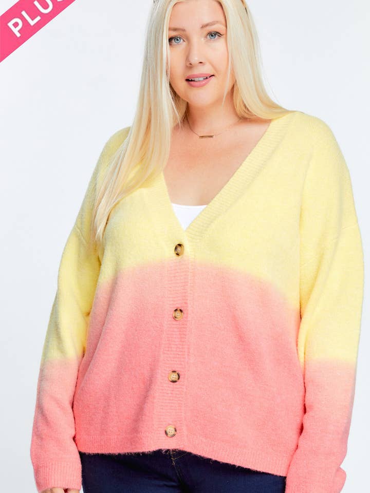 Davi & Dani - Wholesale Cardigan - Women's - OVERSIZE BUTTON DOWN CROPPED DYED SWEATER CARDIGAN8