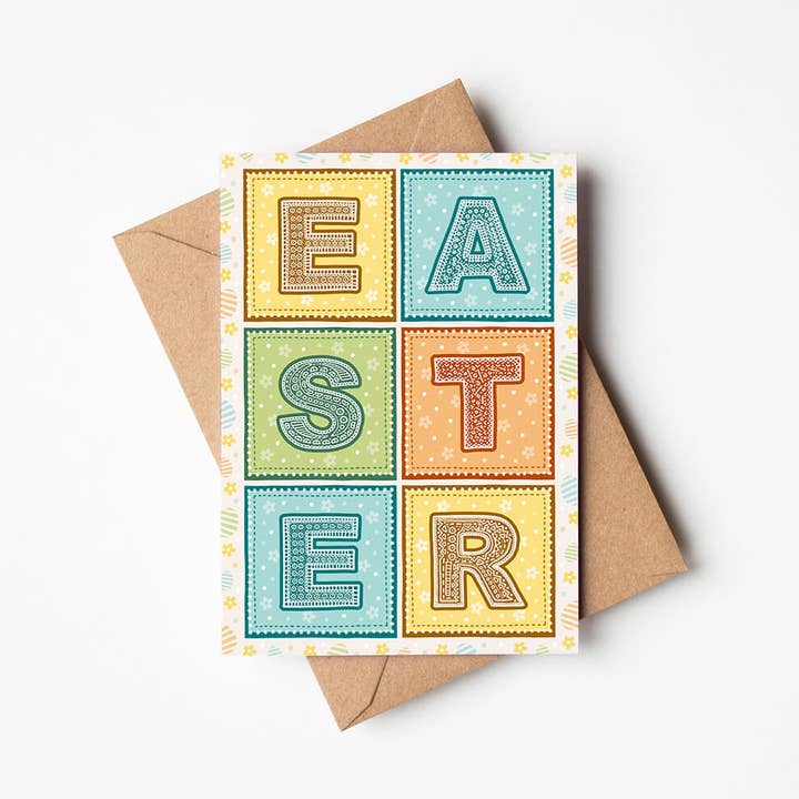 Carte de Pâques typographique pastel pour la vente par Jess A Little Creative