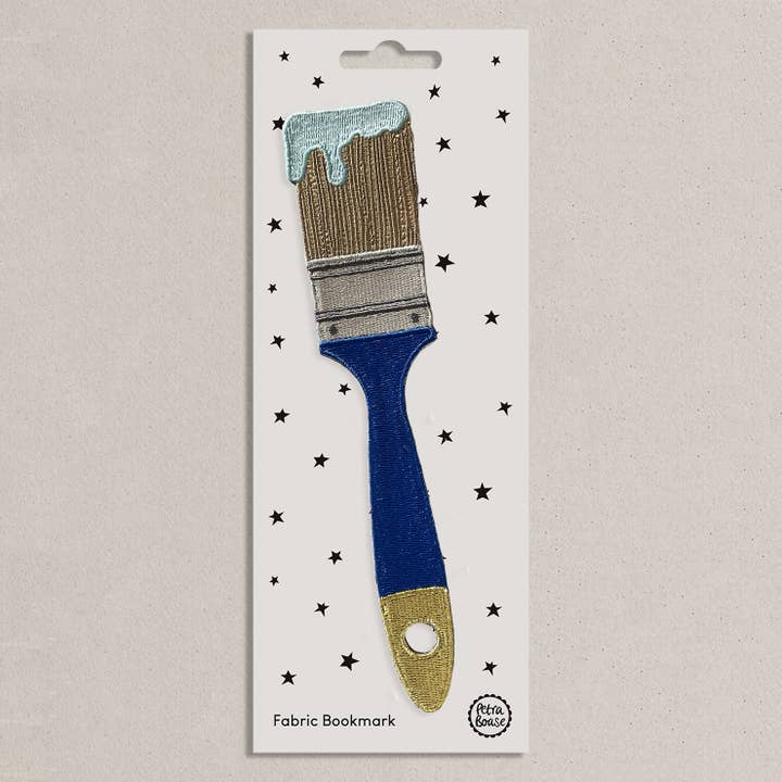 Blue Paint Brush Embroidered Fabric Bookmark for wholesale by Petra Boase Ltd (US Duties Paid)