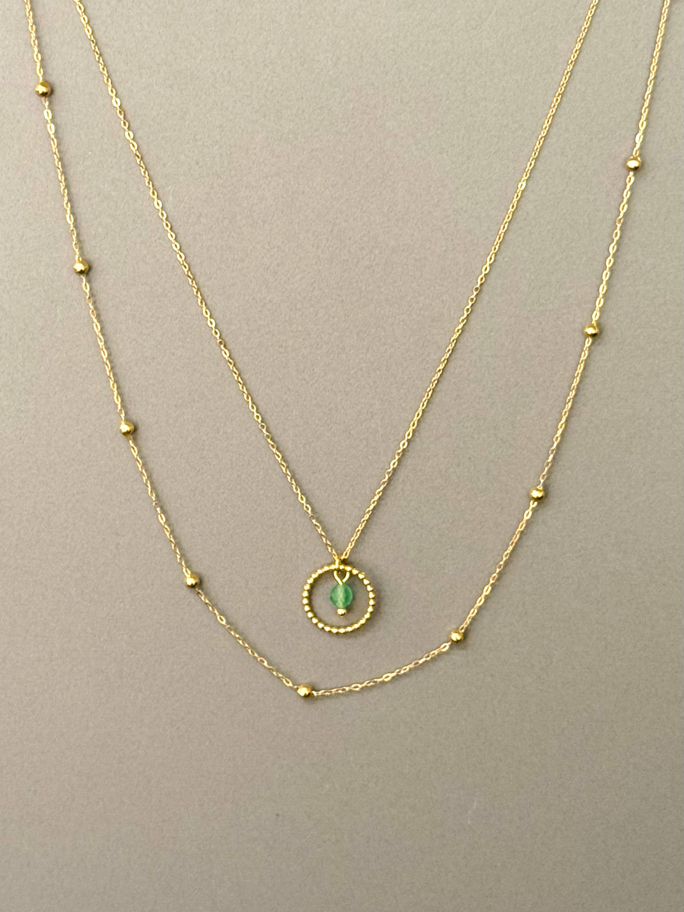 Cassette Barcelona - Vendita all'ingrosso Collana con ciondolo/pendaglio - Collana Bohem a Doppio Strato Anri con Pietre Minerali2