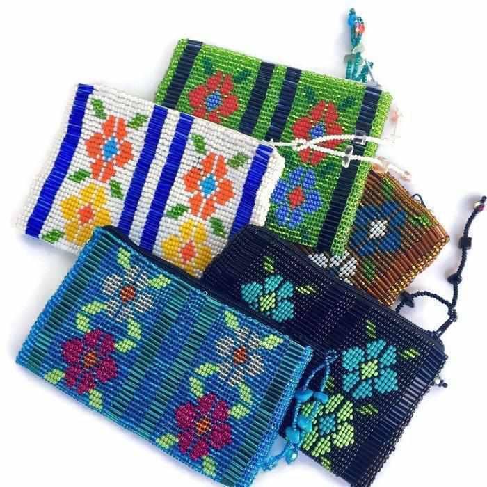 Small Flowers Beaded Coin Purse - Guatemala for wholesale by Lumily