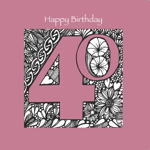 40. Alles Gute zum Geburtstag Himbeerrosa für den Großhandel von Alff a Bet Design