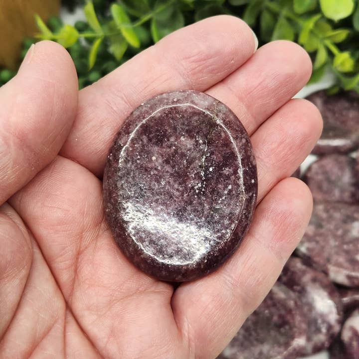 Lepidolite Gemstones Worry Stones-50x40x10mm(0.5kg/1.1lbs) for wholesale by Meraki Gemstones