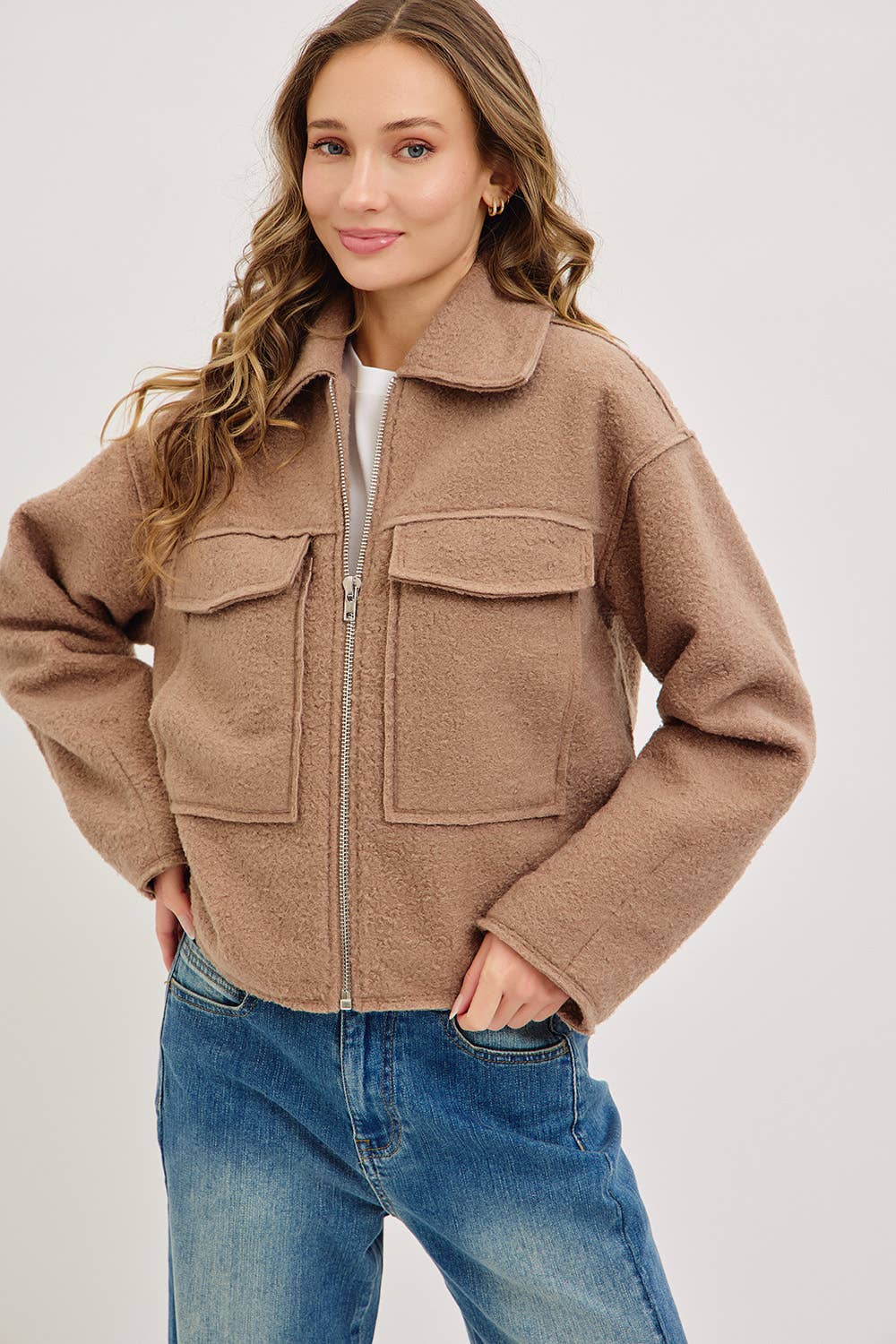 Sweet Lovely by Jen - Wholesale Bomber Jacket - Women's - TEXTURED BOMBER JACKET/OUTERWEAR 21