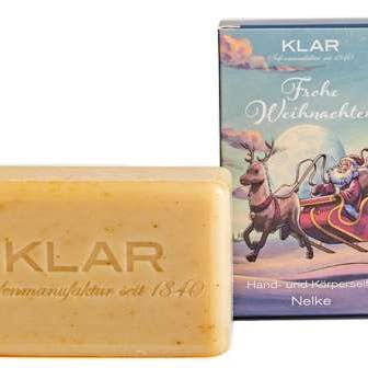 Jabón de clavel edición navideña Klar (sin aceite de palma) para venta al por mayor de Seifen-Shop