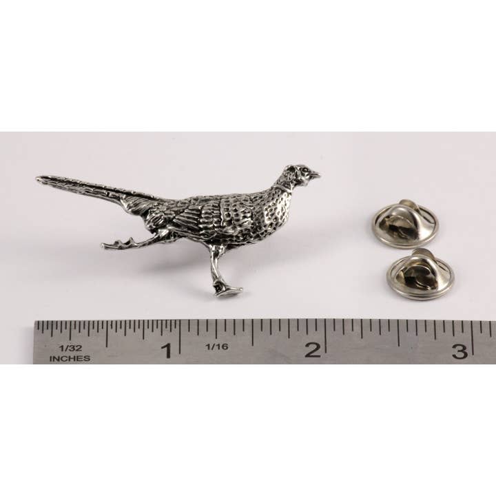 Creative Pewter Designs - Vendita all'ingrosso Spille - Spilla da bavero in peltro con fagiano che corre, B0242