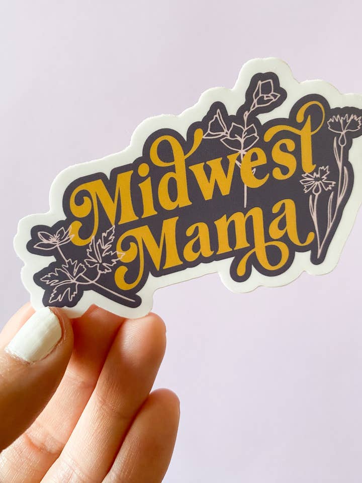 Midwest Mama Floral Vinyl Sticker for wholesale by Bottlebrush Graphics