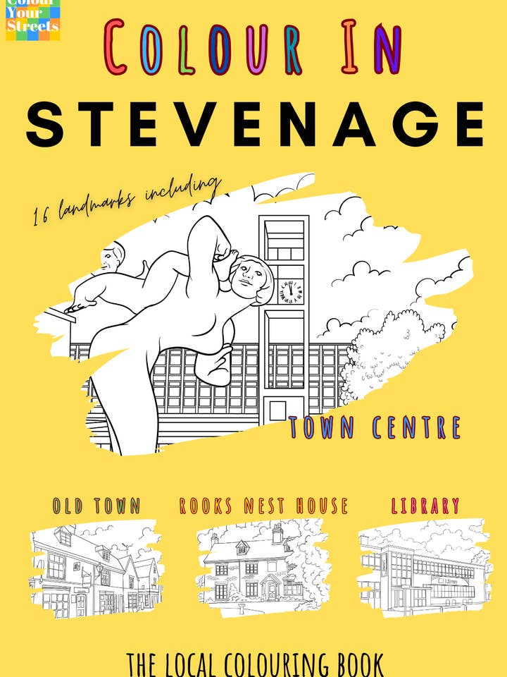 Stevenage Colouring Book (A4) for wholesale by Colour Your Streets
