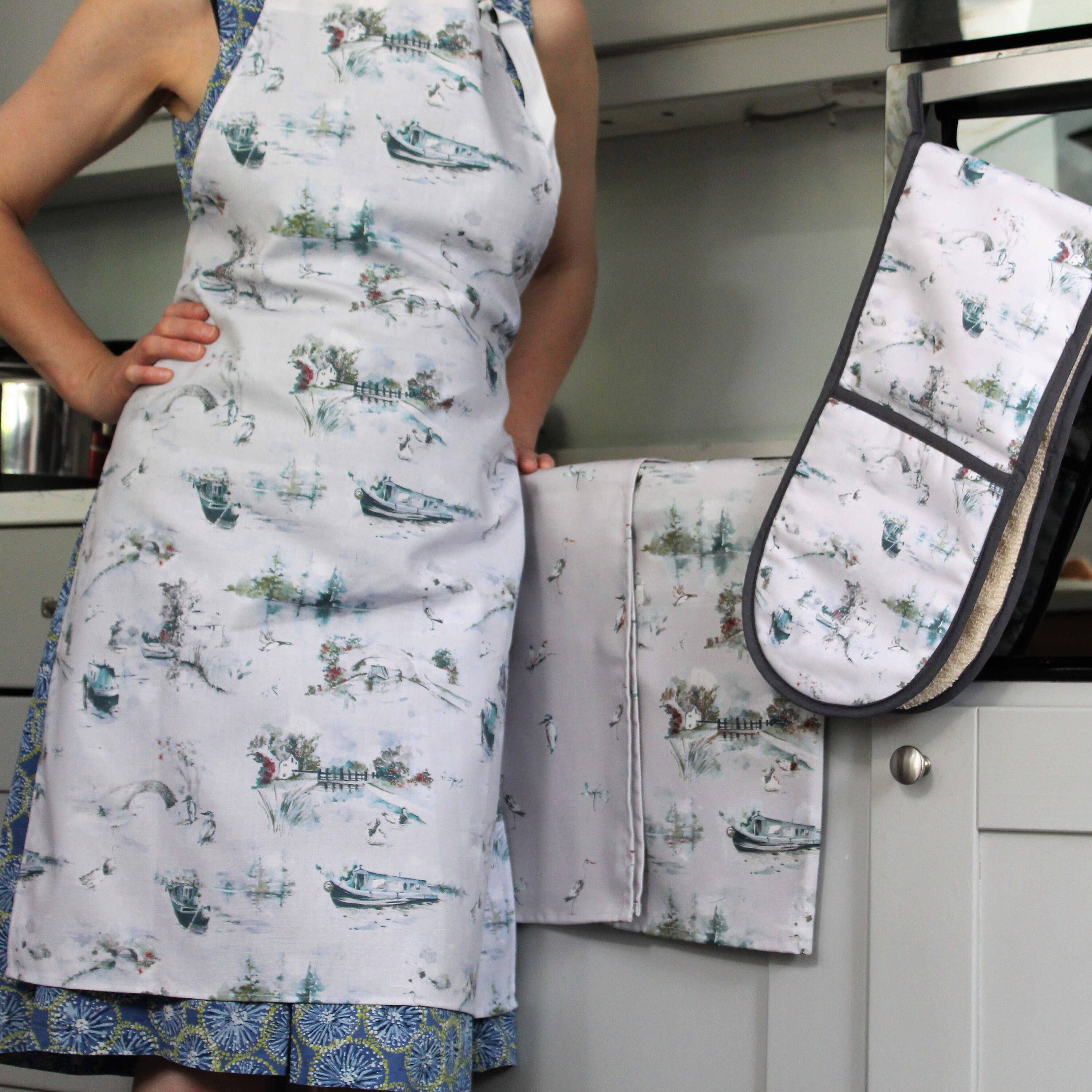 Aqua by Design - Wholesale Tea Towel - Tea Towel, Canal Scene, Narrowboats & English Countryside4