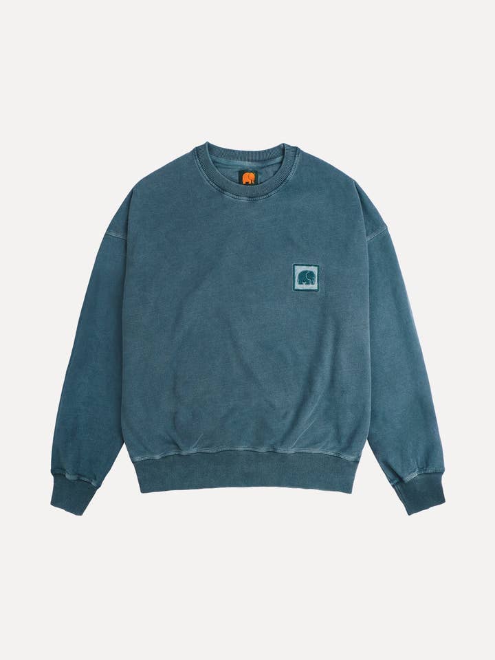 Pull oversize Espliego Pigment pour femmes vert orme pour la vente par Trendsplant Clothing