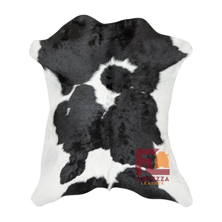 Black and White Calf Hide | 3' x 2'| for wholesale by Fortezza Leather