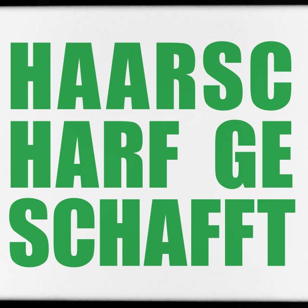Magnet, 79 x 53mm, HAARSCHARF GESCHAFFT für den Großhandel von 17;30