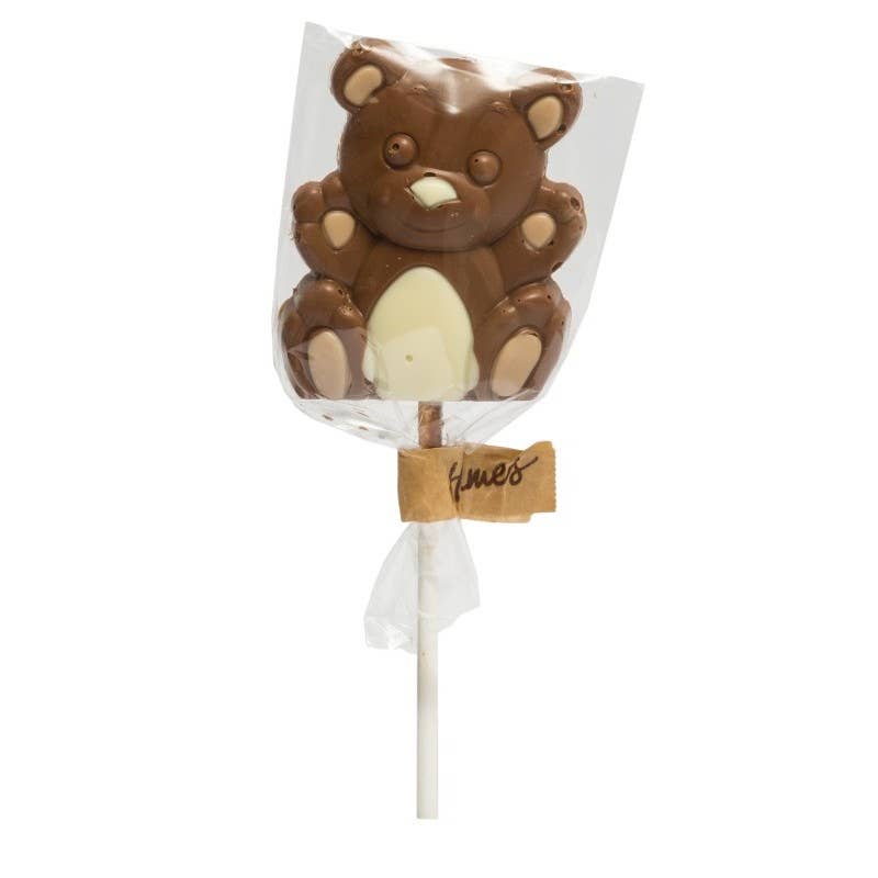 Hames Chocolates – wholesale Lollipop – UK ONLY. Milk Chocolate Teddy Bear Lollipop1