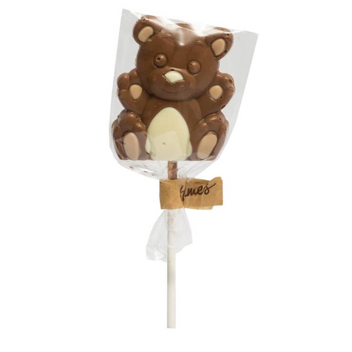 Hames Chocolates – wholesale Lollipop – UK ONLY. Milk Chocolate Teddy Bear Lollipop1