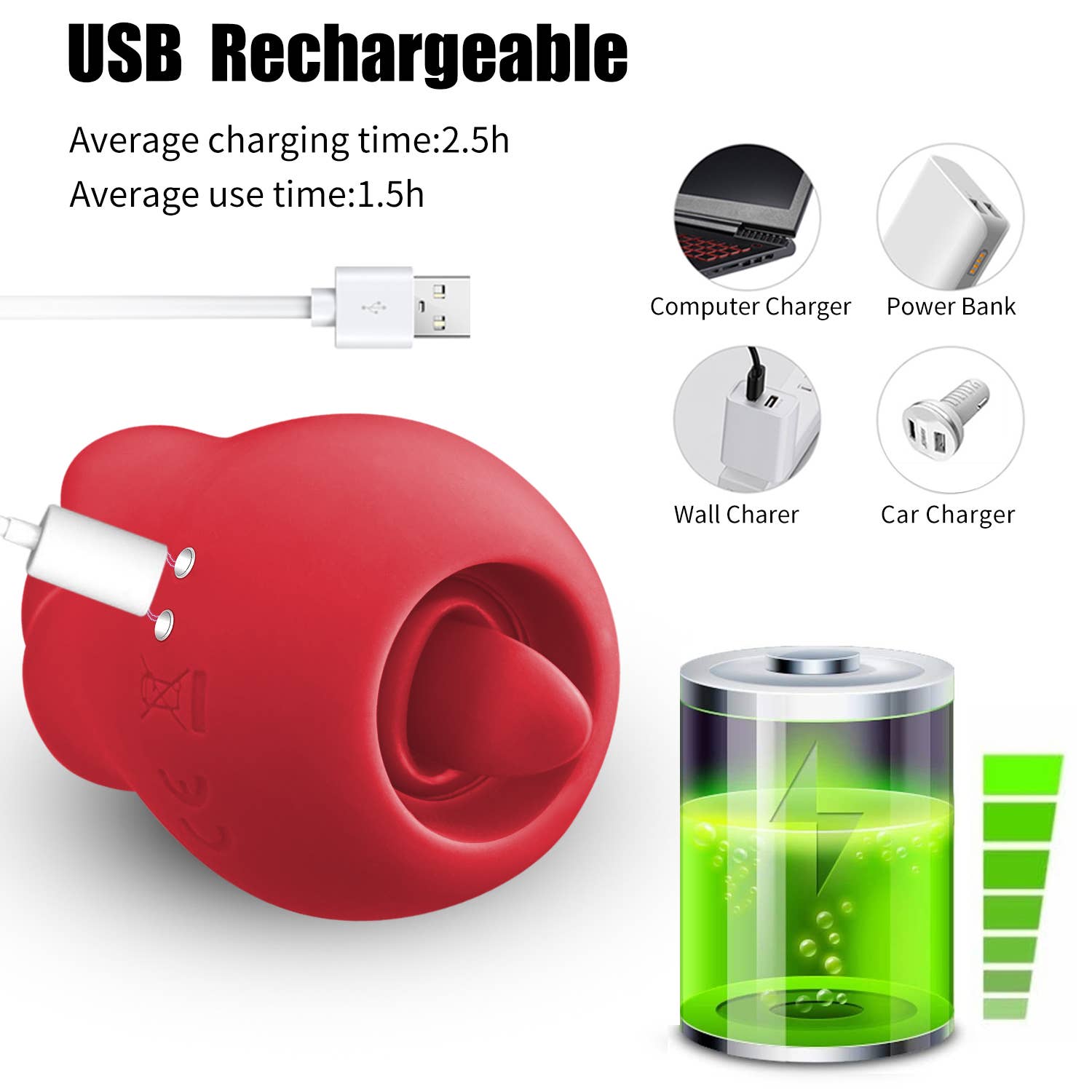 Rose and tongue 2 in 1 Adult Sex Toys for wholesale on Faire7