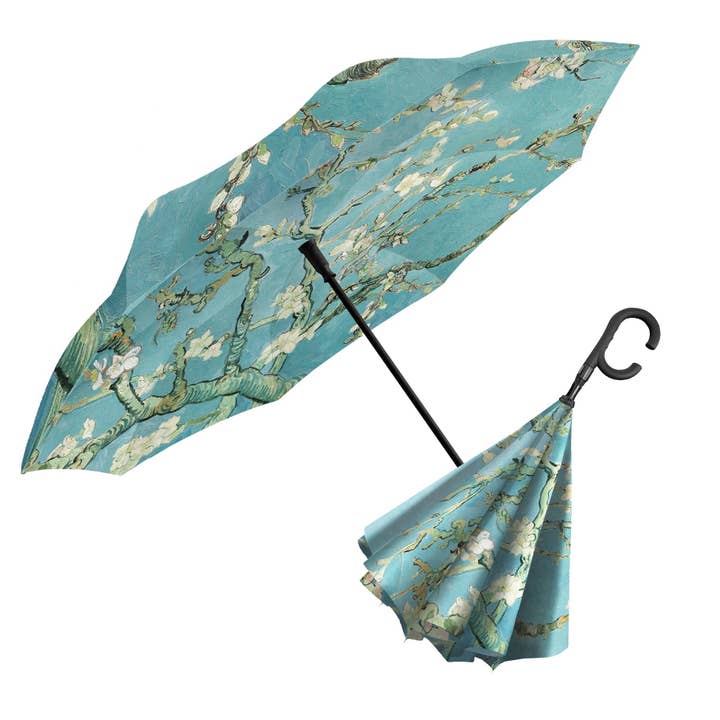 Parapluie inversé van Gogh Amandier en fleurs – Résistant au vent, mains libres pour la vente par Apparel Now