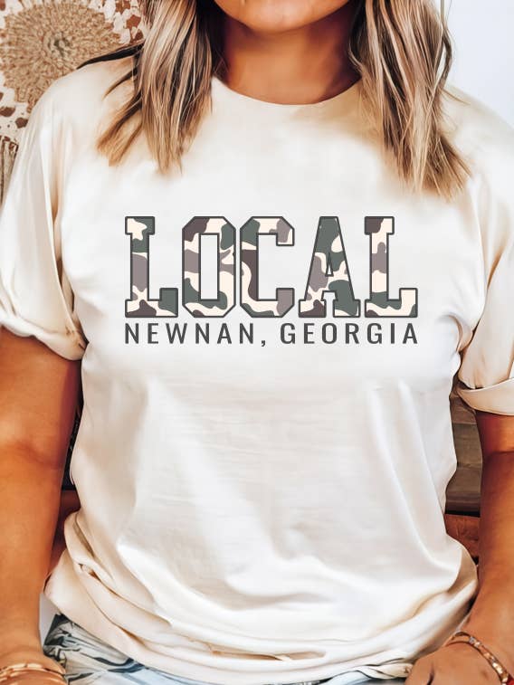 Duck Camo Custom Local City and State short sleeve Tshirt for wholesale by Julie Jersey Designs