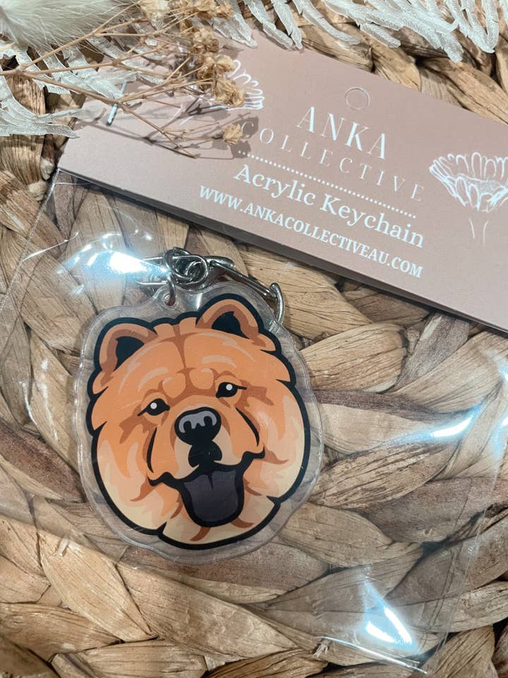Chow Chow Cinnamon Dog Keychain for wholesale by Pooch Lab Co