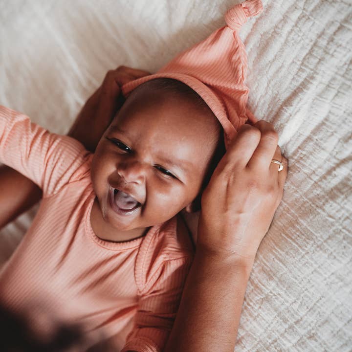 Blushing Pink Bamboo Baby Gown 2 Piece Set for wholesale on Faire8