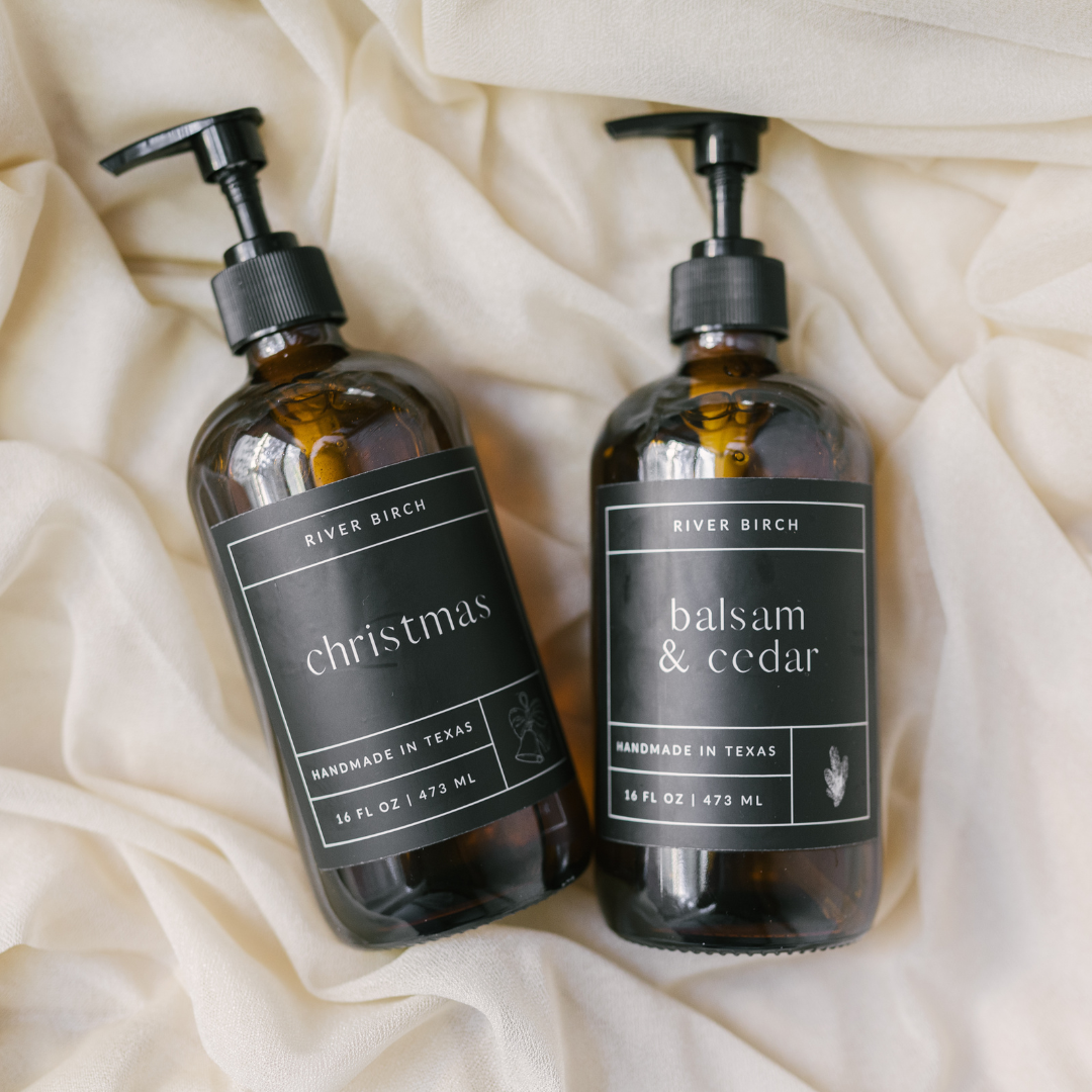 River Birch Candles - Wholesale Hand Soap/Wash - Balsam + Cedar - 16 oz Amber Glass - Handmade - Hand Soap 4