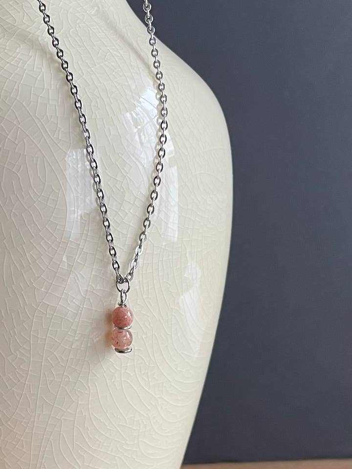 Solsten Halskæde / Ædelstens Halskæde / Håndlavet for engroshandel hos Wendy Wise Designs