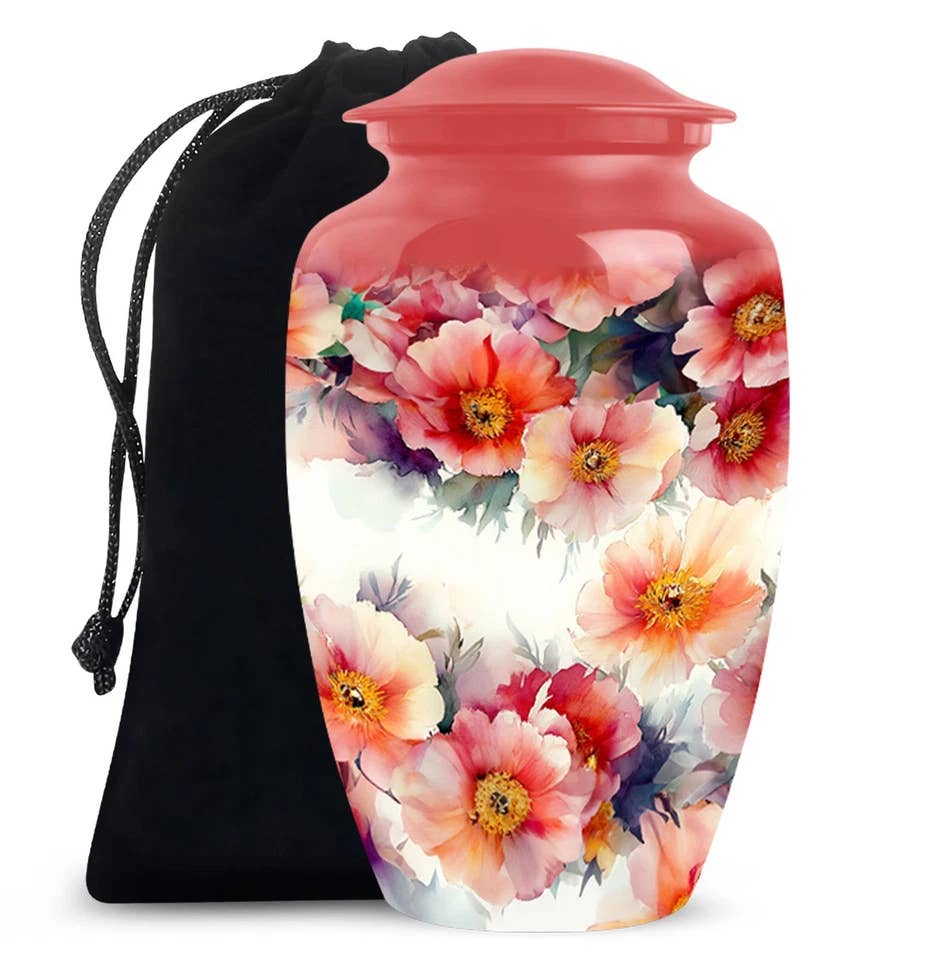 Ample Cremation Urns - Wholesale Urn - Floral Flowers cremation urns handmade for human ashes