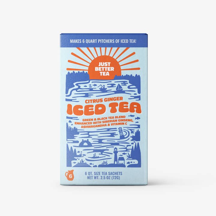 Just Better Tea - Wholesale Iced Tea - Citrus Ginger Iced Tea - 1 Box of Tea (6 qt size tea bags)
