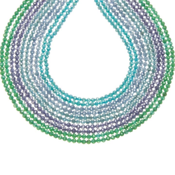 3,0 mm mikro-facetterede runde zirkonperler i 5 farver for engroshandel hos Jewel Pledge