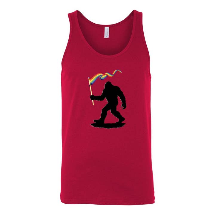 Sasquatch: Pride Flag - Unisex Jersey Tank for wholesale by Wears The Mountain