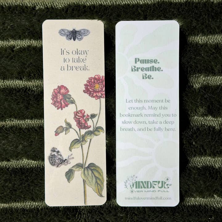 Marque-pages de pleine conscience | Santé mentale | Cadeaux de lecture pour la vente par Mindful over Mind Full