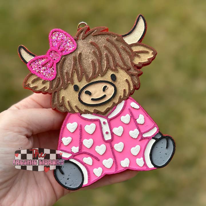 Highland Cow Pjs Bilfrisker | Tilpasset Duft for engroshandel hos The Freshie Library