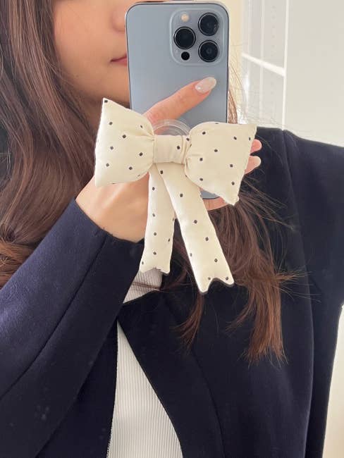 Myrtle Magsafe Phone Grip | Polka Dot Padding Ribbon Charm for wholesale by MOND HAUS