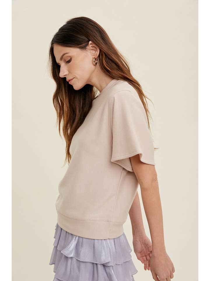 NATURAL LIGHTWEIGHT FRENCH TERRY TOP / WL23-7552 for wholesale on Faire2