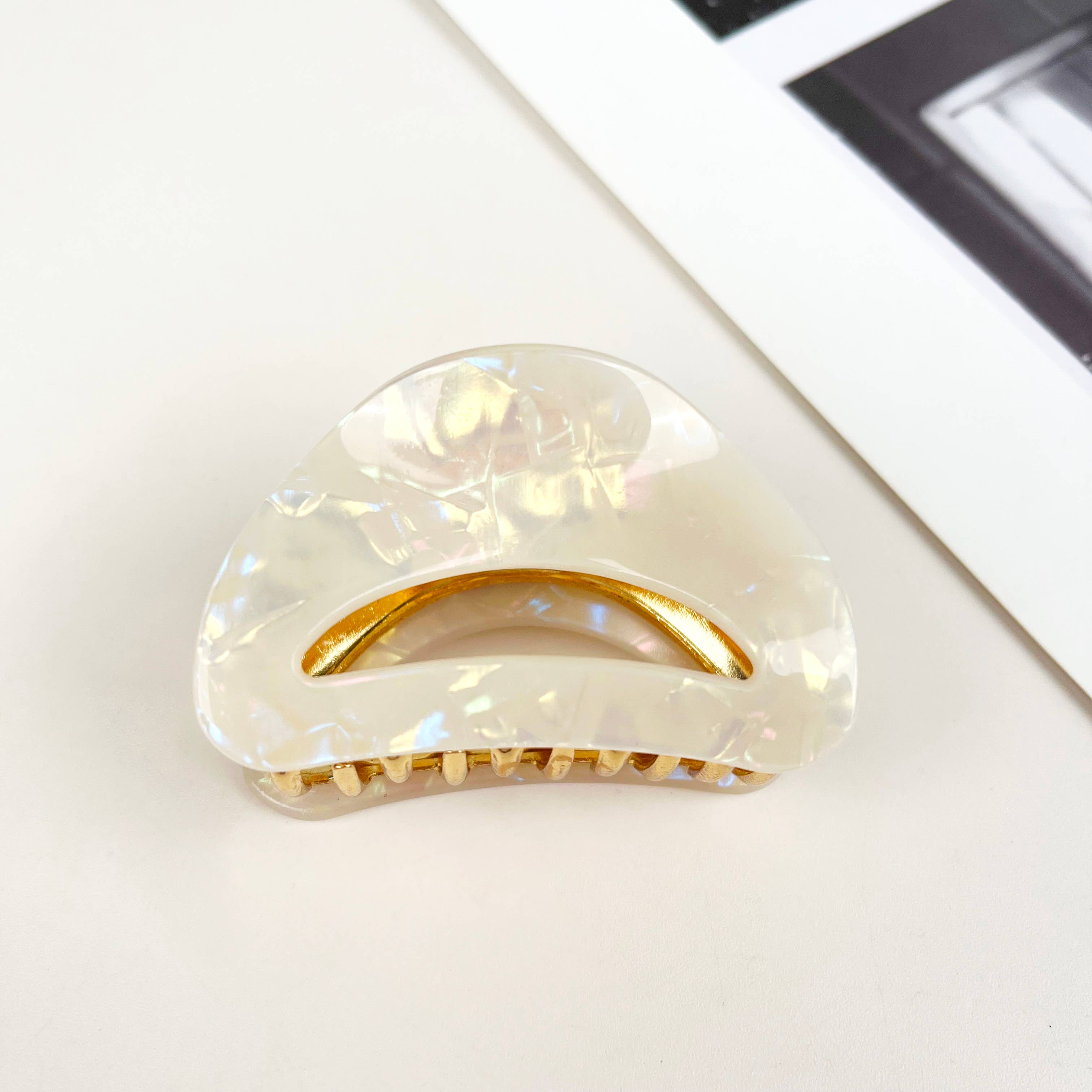 mildstyles - Wholesale Haarclip - Dames - Vintage holle halfronde haarclip van acetaatlegering7