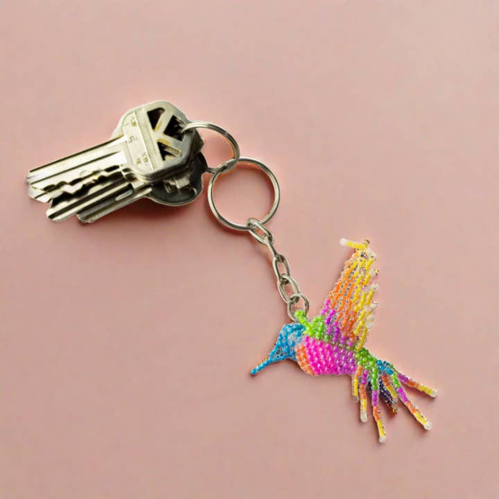 Baby Hummingbird Seed Bead Key Chain - Mexico for wholesale by Lumily