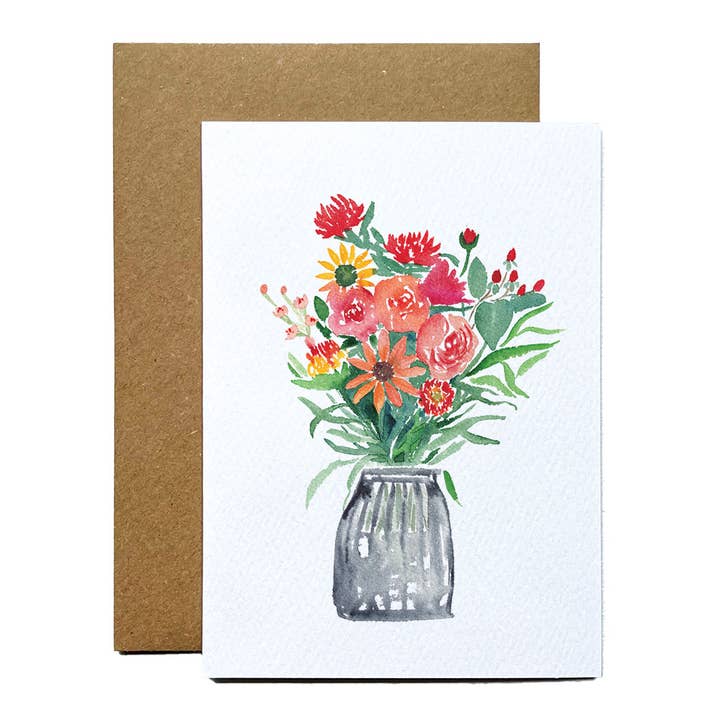 Carte de vœux florale avec fleurs pour la vente par Jenny Vellacott