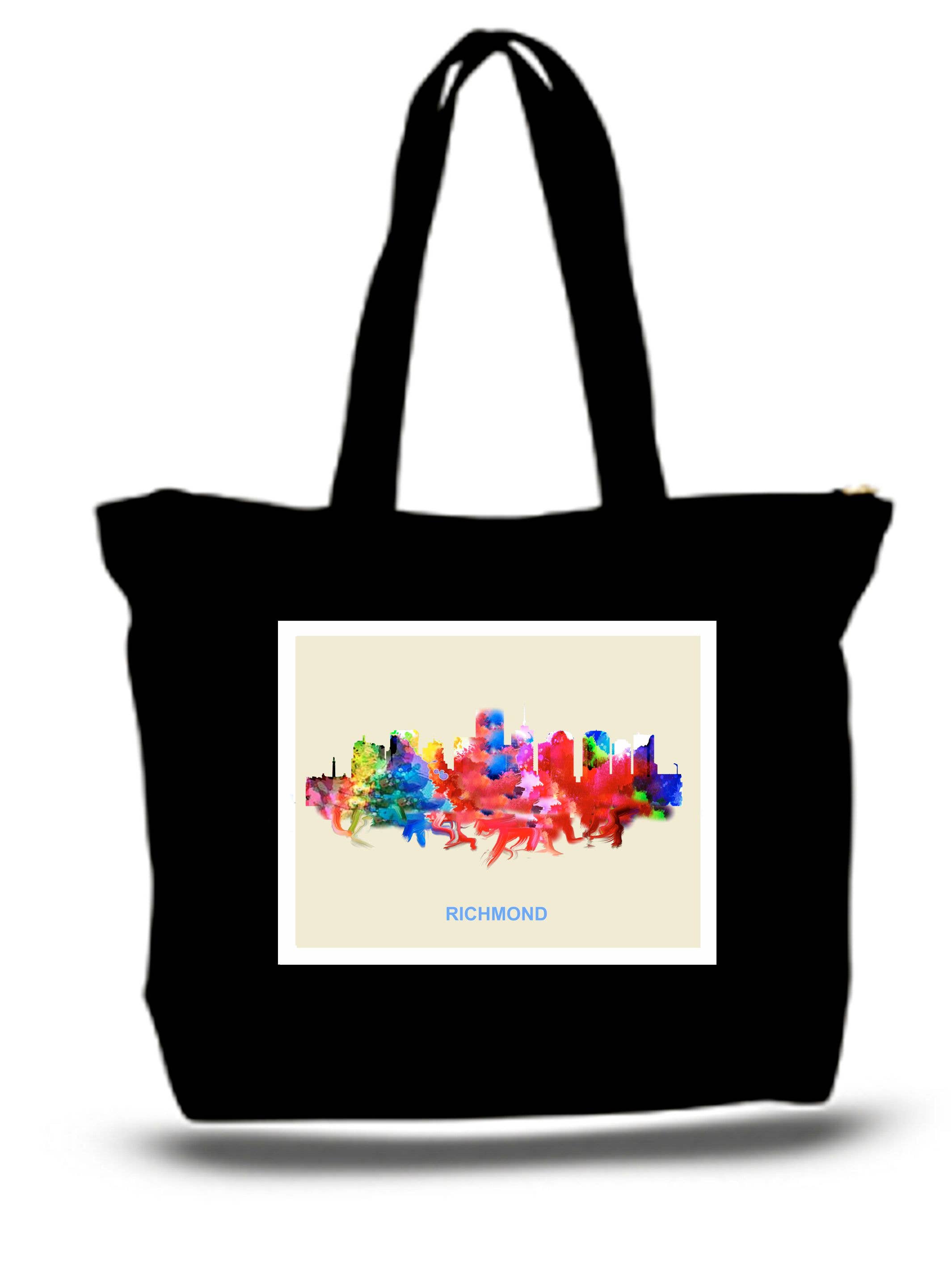 City of Richmond Skyline Watercolor Art Tote Grocery for wholesale by BMS BIZ