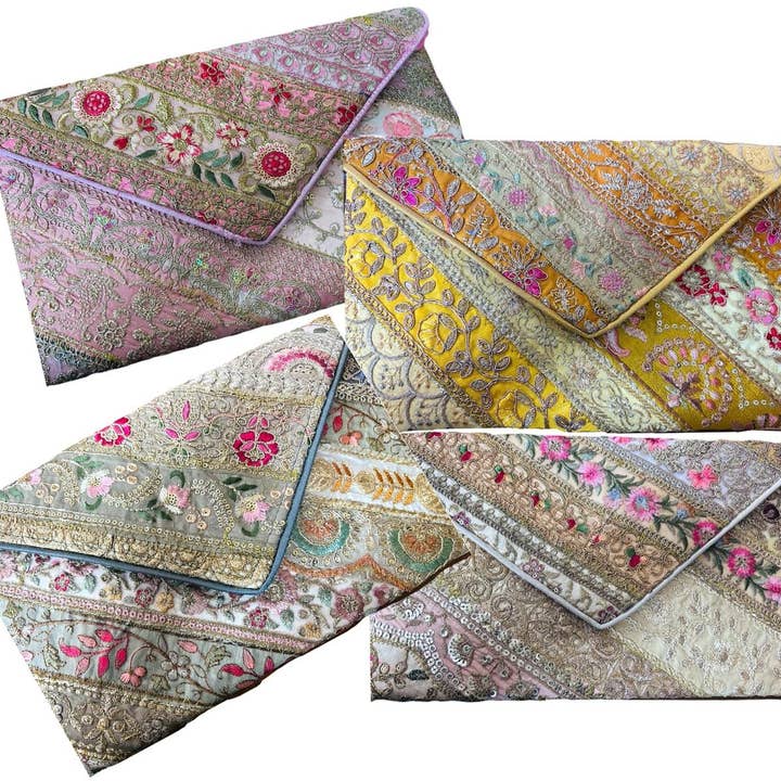 Ari Embroidered Evening Bag 30x18cm for wholesale by Status Collections