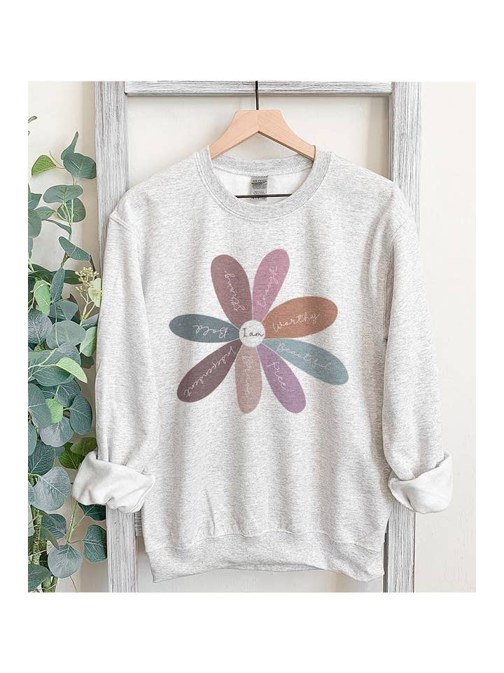 COLORBEAR - Wholesale Graphic sweatshirt – Women’s - I AM WORTHY,BEAUTIFUL,ENOUGH,STRONG,BOLD,FREE UNISEX FLEECE