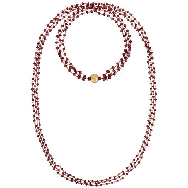 Spinell, dreizeilige Rosenkranz-Perlenkette für den Großhandel von POMEGRANATE