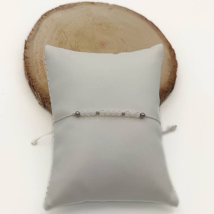 Tendances perles - Wholesale Beaded bracelet - natural stone cord bracelet OPAL faceted beads1