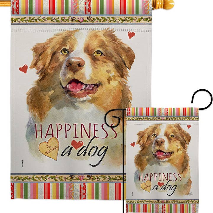 Two Group Flag Co – Großhandel Flagge – Flagge Yellow Australian Shepherd Happiness Dog3