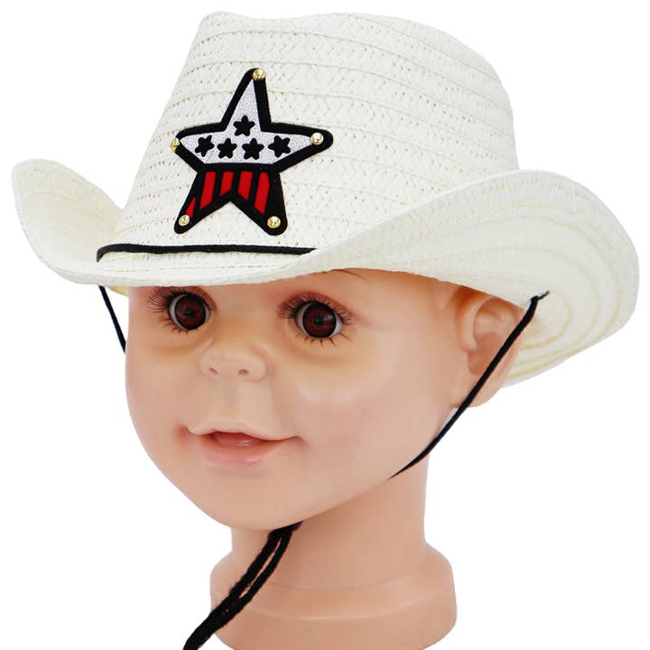 Cap Zone - Wholesale Cowboy hat – kids - Kids Western Star Paper Straw Cowboy Hat0