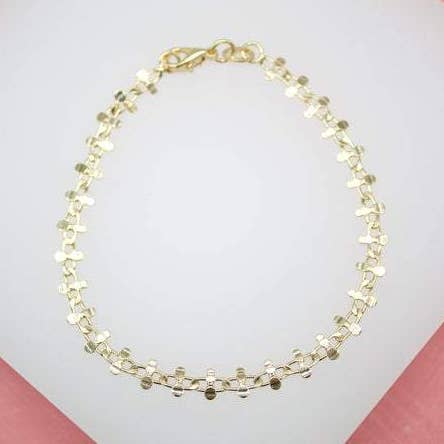 18K Gold Filled Double Fringe Bracelet (I249) for wholesale by MIA Jewelry