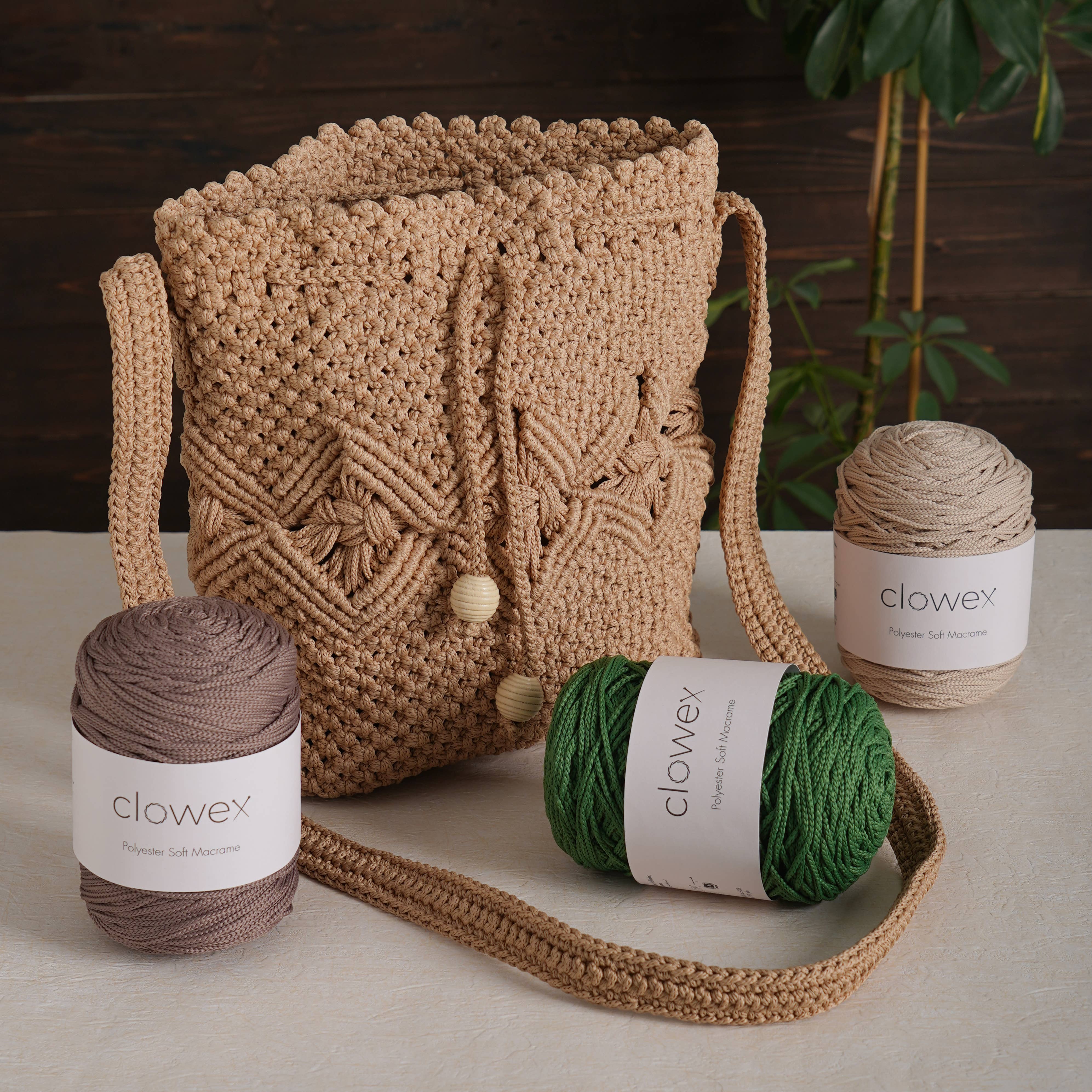 Clowex Textile LLC - Vente Fils à tricoter - Corde Macramé Douce en Polyester 2,5 mm, Fil de Corde Tressé Coloré64