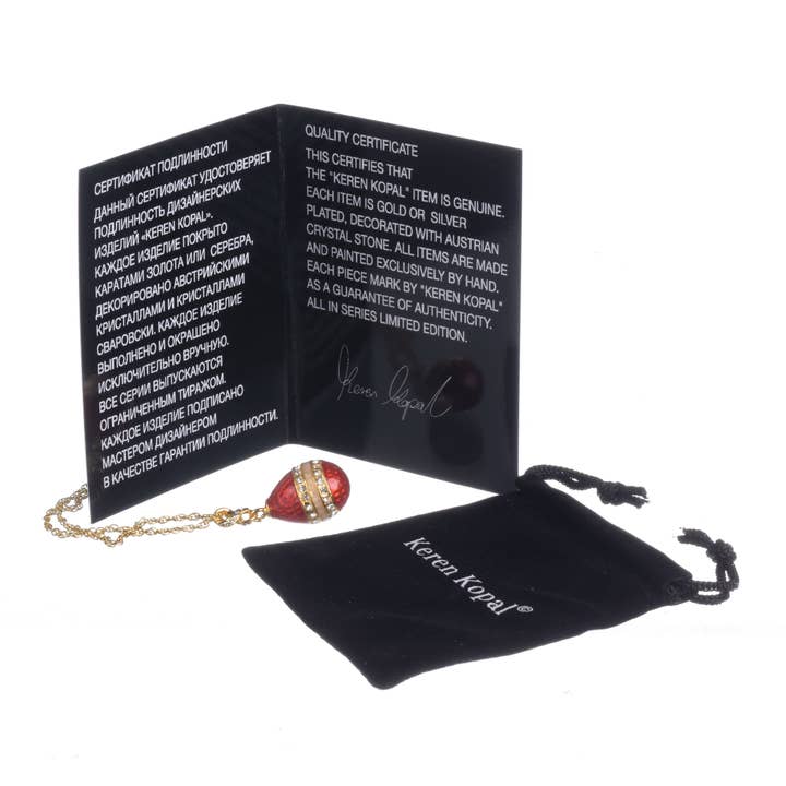 Red Egg Pendant Necklace for wholesale by Keren Kopal