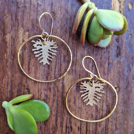 Philodendron-Reifen aus Messing für den Großhandel von K Elizabeth Jewelry